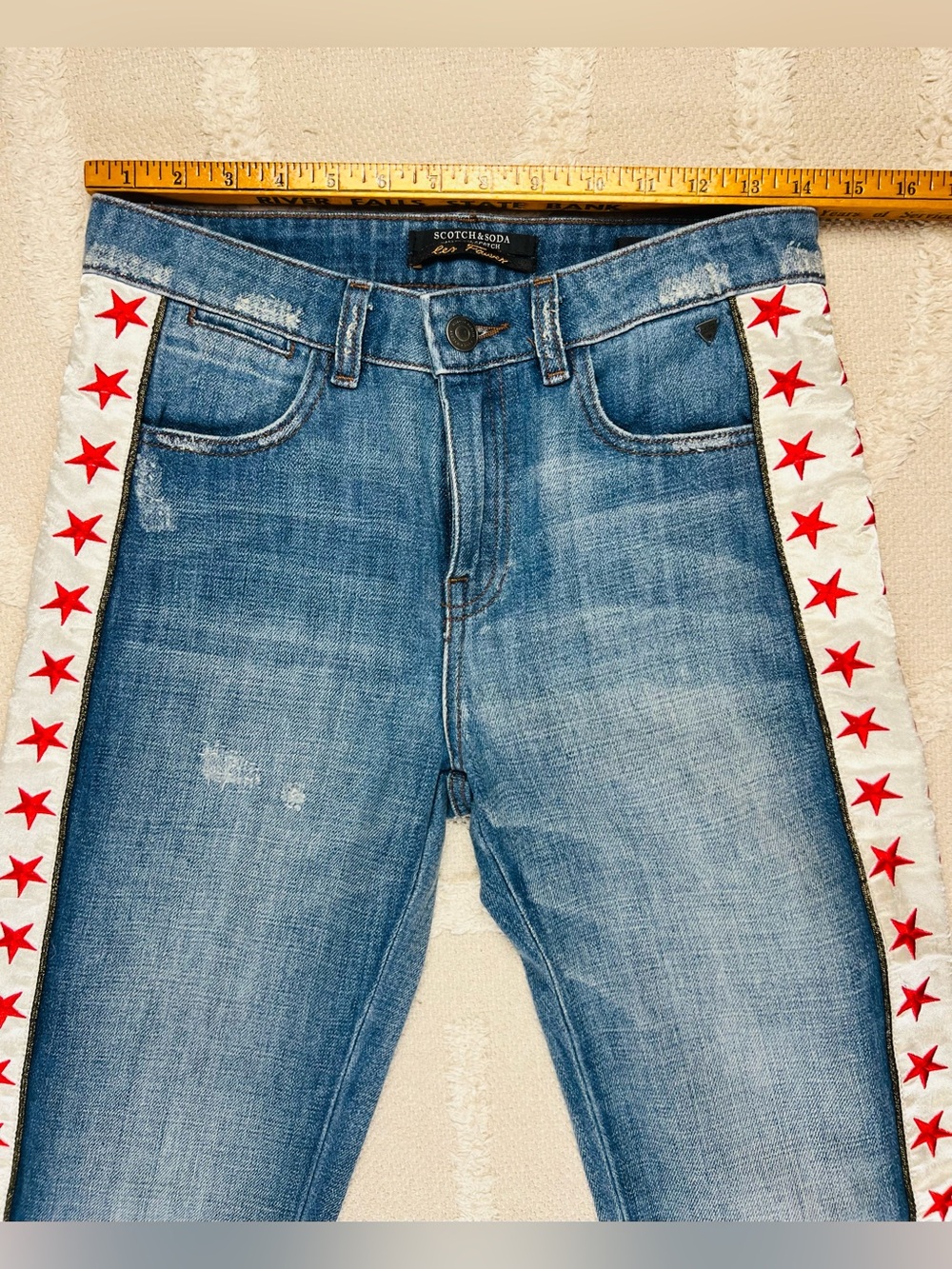 Scotch & Soda FREE PEOPLE Star Jeans Mid Wash Maison Scotch Straight Leg 26x32 - Picture 9 of 16